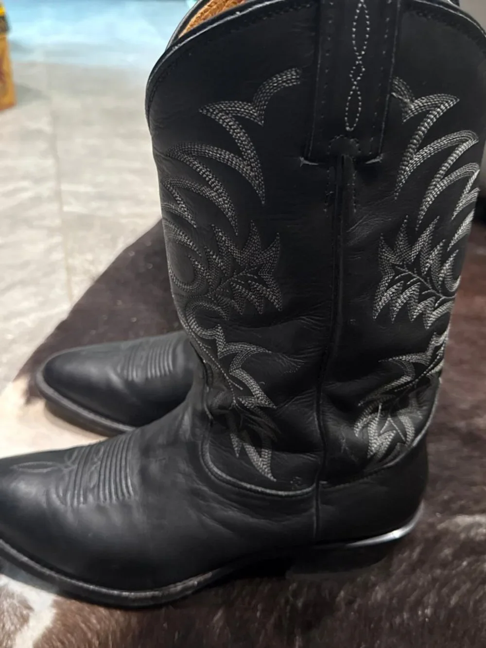 Tony Lama Segar Black Leather 12” Western Cowboy Boots Men’s 9 EE
